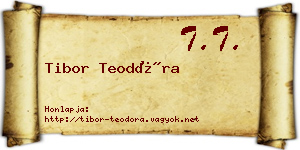 Tibor Teodóra névjegykártya